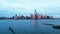 Manhattan Skyline with WTC New York City. World Trade Center. Manhattan from Hudson River. American Urban Manhattan