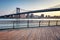 Manhattan Suspension Bridge Across East River