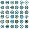 Manhole icons set vector flat