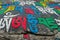 Mani colour Stones with Buddhist mantra Om mani padme hum in Himalaya Nepal