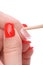 Manicure applying - cleaning the cuticles