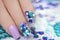 Manicure with beads.