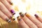 Manicure with colorful ethnic design