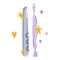 manicure cuticle pusher and file care tool in cartoon style