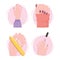 manicure icons set female hand nail polish file cartoon