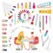 Manicure Manicurist and Tools Nails Set Vector