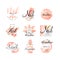 Manicure nail studio logo design set, creative templates for nail bar, beauty saloon, manicurist technician vector