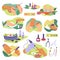 Manicure and pedicure, spa salon treatment vector