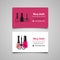 Manicure salon business card vector design templates set