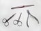 Manicure set: nail Nipper, straight scissors; cuticle scissors (nail scissors bent) and nailfile