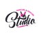 Manicure Studio. Nail Master Logo Beauty Vector Lettering. Custom Handmade Calligraphy. Vector Illustation