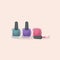 Manicure tools icons. Various nail polish in cartoon style. Vector illustration