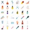 Manicurist icons set flat vector isolated