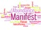 Manifest abundance word cloud banner