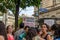 Manifestation in front of the French Senate in support of the vote in Argentina for free abortion