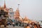 Manikarnika Ghat with Ganges river in Varanasi, India