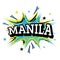 Manila Philippines Comic Text in Pop Art Style