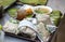 Manila, Philippines - July, 26, 2016: Packed filipino lunch serving in a restaurant chain in Manila