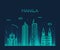 Manila skyline trendy vector illustration linear