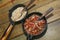 Manioc flour and vinaigrette salad