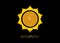 Manipura, solar plexus chakra symbol. Yellow ang gold logo template, colorful mandala. Spiritual meditation element vector