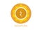 Manipura, solar plexus chakra symbol. Yellow logo template, colorful mandala. Spiritual meditation element vector isolated