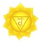 Manipura. Solar plexus, third chakra symbol