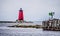 Manistique East Breakwater Lighthouse on lake michigan