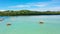 Manlawi Sandbar floating cottages in Caramoan Islands.