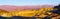 Manly Beacon at sunrise, panoramic view, Zabriskie point in Death Valley National Park