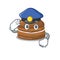 A manly chocolate macaron Cartoon concept working as a Police officer