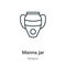 Manna jar outline vector icon. Thin line black manna jar icon, flat vector simple element illustration from editable religion