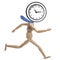 Mannequin Businessman Deadline Clock Running Isolated