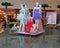 Mannequin in Different Poses and Dresses in the middle of indoor pool of a shopping mall