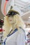 Mannequin girl blonde clothing for sailors with cap