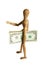 Mannequin holding money