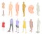 Mannequin icons set, isometric style