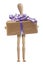 Mannequin Lilac Bow Gift Box Giving Isolated
