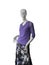 Mannequin in lilac top and floral skirt