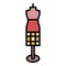 Mannequin for a long dress icon color outline vector
