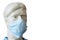 mannequin in medical face mask. Concept of coronavirus quarantine. Surgical protective mask