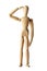 Mannequin old wooden dummy similar respect of police isolated