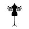 Mannequin silhouette with wings. Vector.