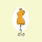 Mannequin on a stand. Female tailor illustration. Mannequin in an oval on a light background.