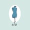 Mannequin on a stand. Male tailor illustration. Mannequin in an oval on a light background.