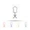 mannequin for tailoring multi color style icon. Simple thin line, outline vector of measure icons for ui and ux, website or mobile