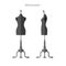 Mannequin vector illustration. Woman shape silhouette dummy front and side collection set. Isolated shape for designer and tailor.