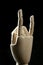 Mannequin wooden hand, horns with fingers