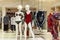 Mannequins in bright swimsuits in a lingerie store. Leisure and travel