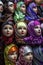 Mannequins dressed in colourful headscarves in the Fez medina in Morocco.